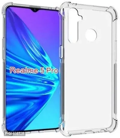 Caseline Back Cover for REALME 5 PRO Transparent Shock Proof Pack of 1-thumb0