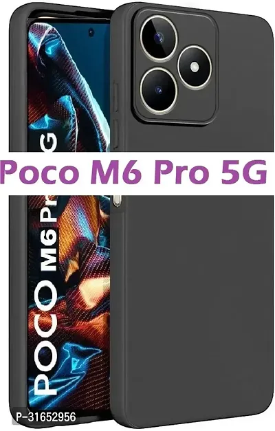 Caseline Back Cover for POCO M6 Pro 5G POCO M6 Pro CND Black Grip Case Silicon Pack of 1