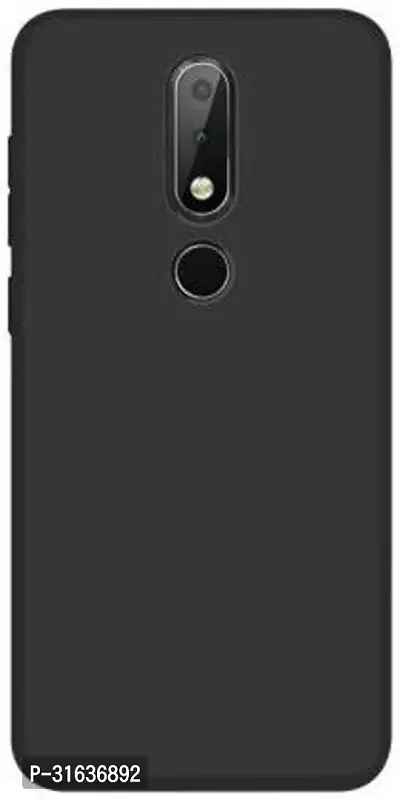 Caseline Back Cover for Nokia 6.1 Plus Black Grip Case Silicon Pack of 1-thumb0