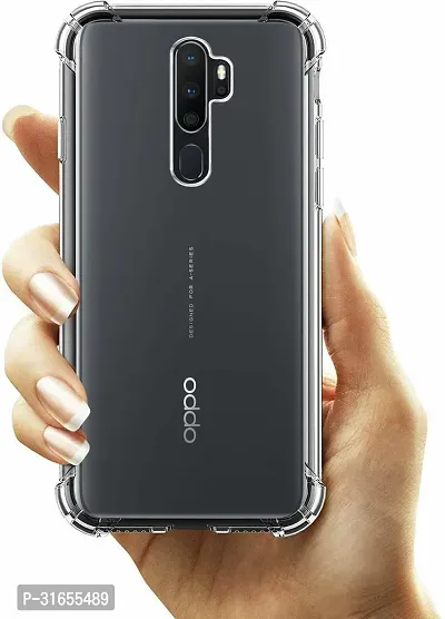 Caseline Back Cover for OPPO A9 2020 OPPO A5 2020 Transparent Grip Case Pack of 1-thumb0