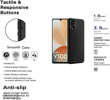 Caseline Back Cover for vivo Y100 vivo Y100 5GVivo Y100 5G VIVO Y100A VIVO Y100A 5G Black Grip Case Silicon Pack of 1-thumb2