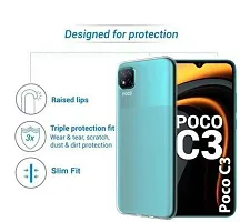 Caseline Back Cover for POCO C3 Transparent Grip Case Pack of 1-thumb1