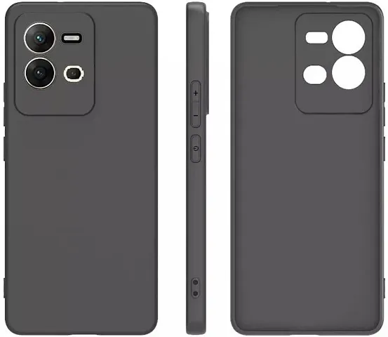 CELZO Silicon Back Cover Case for Vivo V25 (5G) - Black