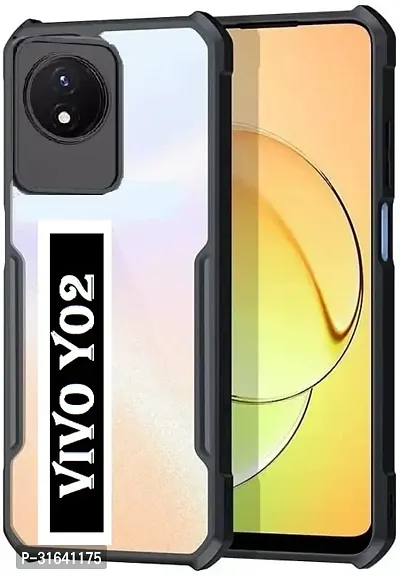 Caseline Back Cover for vivo Y02 4G Vivo Y02 vivo Y02 Black Shock Proof Pack of 1-thumb0