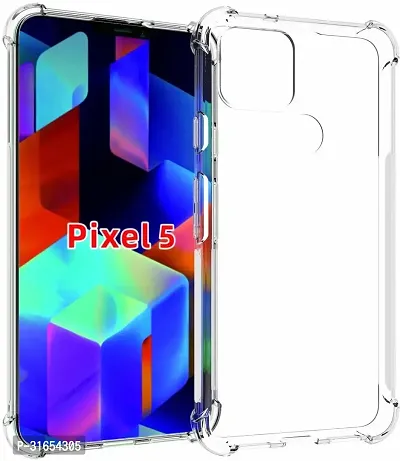 Caseline Back Cover for Google Pixel 5 Transparent Grip Case Pack of 1