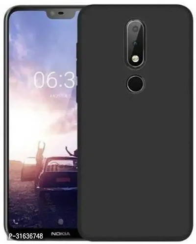 Caseline Back Cover for Nokia 6.1 Plus Black Grip Case Silicon Pack of 1-thumb0