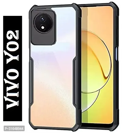 Caseline Back Cover for vivo Y02 4G Vivo Y02 vivo Y02 Black Shock Proof Pack of 1-thumb0