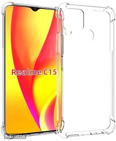 Caseline Back Cover for Realme C15 Transparent Grip Case Pack of 1-thumb0