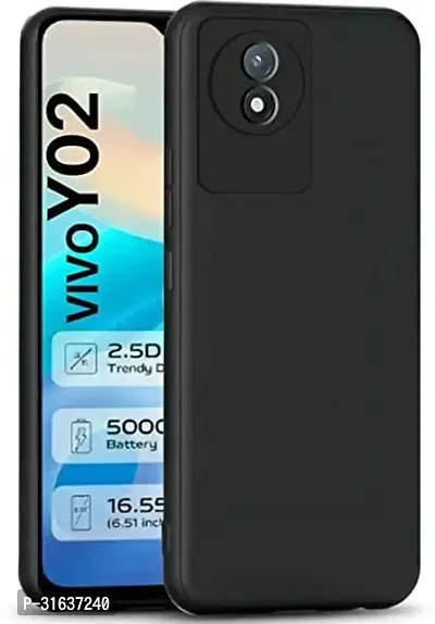 Caseline Back Cover for Vivo Y02 vivo Y02 4G vivo Y02 Black Grip Case Silicon Pack of 1-thumb0