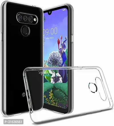 Caseline Back Cover for LG Q60 Transparent Grip Case Pack of 1-thumb0