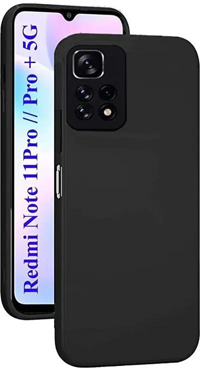 AARERED Camera Bump Protector Back Cover for Redmi Note 11 Pro, Mi Note 11 Pro Plain Black Matte Finish