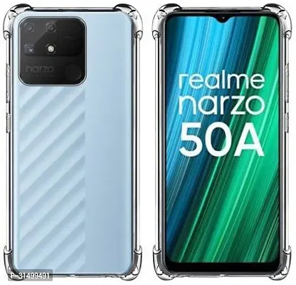 Caseline Back Cover for Realme Narzo 50A Transparent Grip Case Pack of 1-thumb0