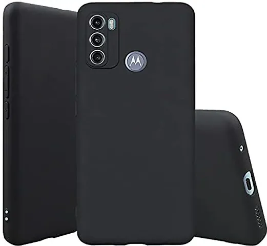 CELZO 4 Sides Full Protection Silicon Back Cover Case for Motorola Moto G40 - {Black}