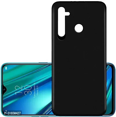 Caseline Back Cover for Realme 5 Black Grip Case Silicon Pack of 1