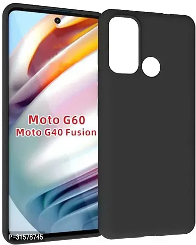 Caseline Back Cover For Motorola Moto G40 Fusion Motorola Moto G60 Black Grip Case Silicon Pack Of 1-thumb0