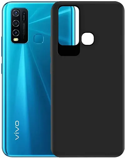 CELZO Silicon Back Cover Case for Vivo Y50 - {Black}