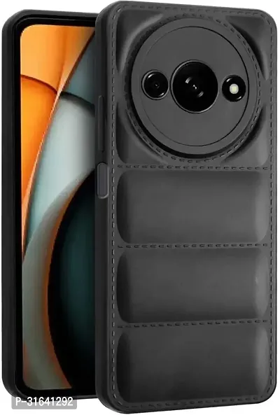 Caseline Back Cover for POCO C61 Black Grip Case Silicon Pack of 1-thumb0