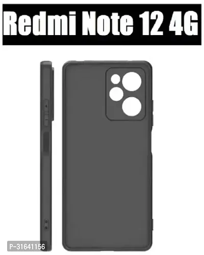 Caseline Back Cover for Redmi Note 12 4G Redmi Note 12 Black Grip Case Silicon Pack of 1