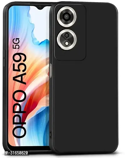 Caseline Back Cover for OPPO A59 5G OPPO A59 Black Grip Case Silicon Pack of 1-thumb0