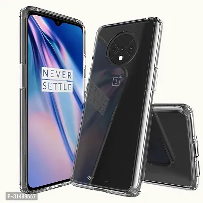 Caseline Back Cover for OnePlus 7T Transparent Grip Case Pack of 1-thumb0