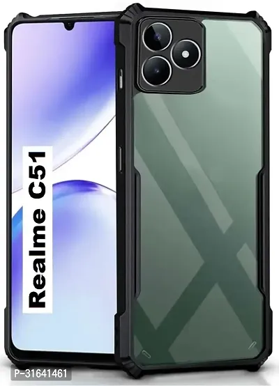 Caseline Back Cover for Realme C51 realme C51IP Black Grip Case Pack of 1