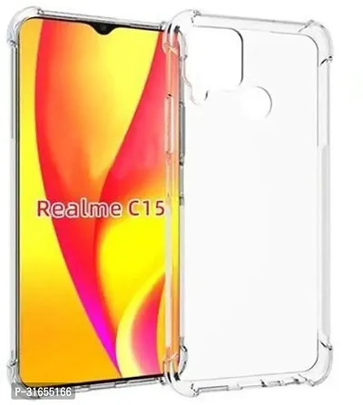 Caseline Back Cover for Realme C15 Transparent Grip Case Pack of 1-thumb0