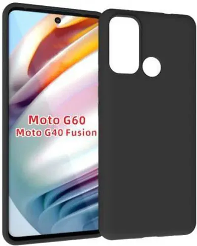 AARERED Camera Bump Protector Back Cover for Motorola Moto G40 Fusion, Motorola Moto G60 Plain Black Matte Finish