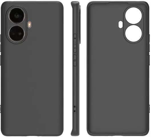 CELZO Silicon Back Cover Case for Realme 10 Pro Plus (5G) - Black