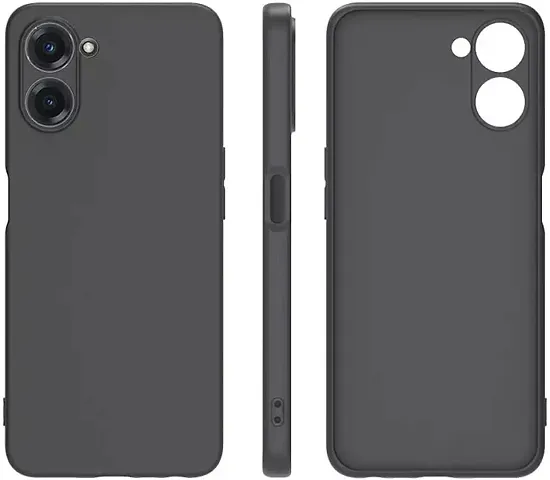 CELZO Silicon Back Cover Case for Realme 10 Pro (5G) - Black