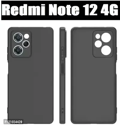 Caseline Back Cover for Redmi Note 12 4G Redmi Note 12 Black Grip Case Silicon Pack of 1-thumb0