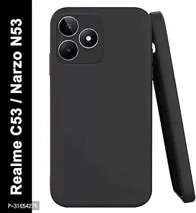 Caseline Back Cover for Realme Narzo N53 Realme C53 Narzo N53 C53 Realme Narzo N53 CND Black Shock Proof Silicon Pack of 1-thumb0