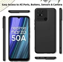 Caseline Back Cover for Realme Narzo 50A Black Grip Case Silicon Pack of 1-thumb1