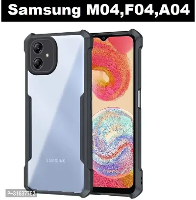 Caseline Back Cover for Samsung Galaxy M04 Samsung Galaxy F04 Samsung Galaxy A04e Black Grip Case Pack of 1-thumb0