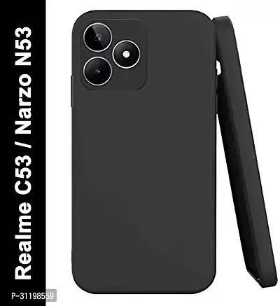 Caseline Back Cover for Realme Narzo N53 Realme C53 Narzo N53 C53 Realme Narzo N53 CND Black Shock Proof Silicon Pack of 1-thumb0