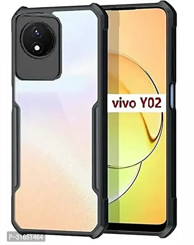 Caseline Back Cover for vivo Y02 4G Vivo Y02 vivo Y02 Black Shock Proof Pack of 1-thumb0