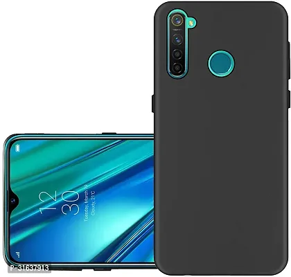 Caseline Back Cover for Realme 5 Realme 5s Realme 5i Black Grip Case Silicon Pack of 1-thumb0