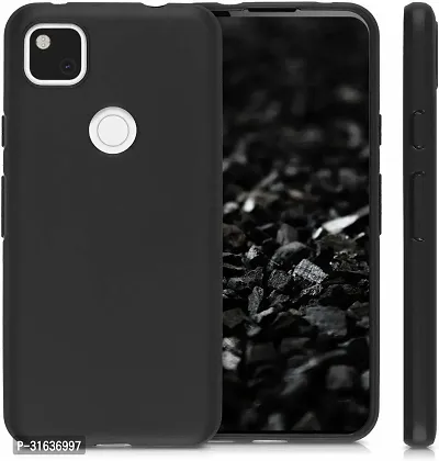 Caseline Back Cover for Google Pixel 4a Black Grip Case Silicon Pack of 1