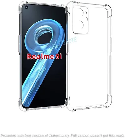 CELZO Transparent Soft Silicon Flexible 4 Side Full Protection Back Cover Case for Realme 9i - (Transparent)