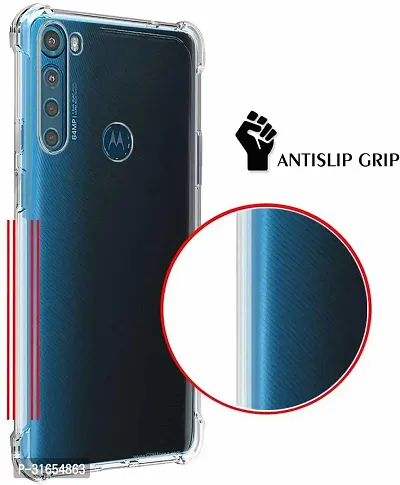 Caseline Back Cover for Motorola Moto One Fusion Plus Transparent Shock Proof Pack of 1-thumb4