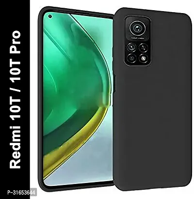 Caseline Back Cover for Mi 10T Mi 10T Pro Redmi 10T Redmi 10T Pro Black Grip Case Silicon Pack of 1-thumb0