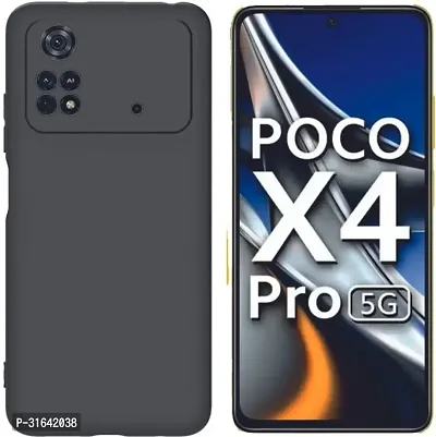 Caseline Back Cover for POCO X4 Pro POCO X4 Pro 5G Black Silicon Pack of 1-thumb0