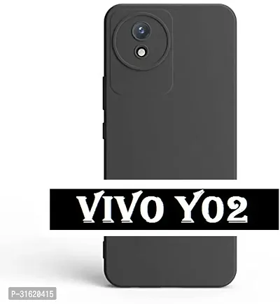 Caseline Back Cover for Vivo Y02 vivo Y02 4G vivo Y02 Black Grip Case Silicon Pack of 1