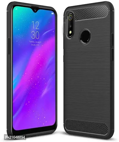 Caseline Back Cover for Realme 3 Realme 3i Black Grip Case Pack of 1