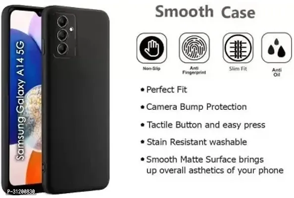 Caseline Back Cover for SAMSUNG Galaxy A14 SAMSUNG Galaxy A14 5G Black Grip Case Silicon Pack of 1-thumb5