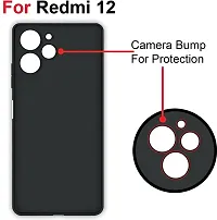 Caseline Back Cover for REDMI 12 CND Black Grip Case Silicon Pack of 1-thumb2