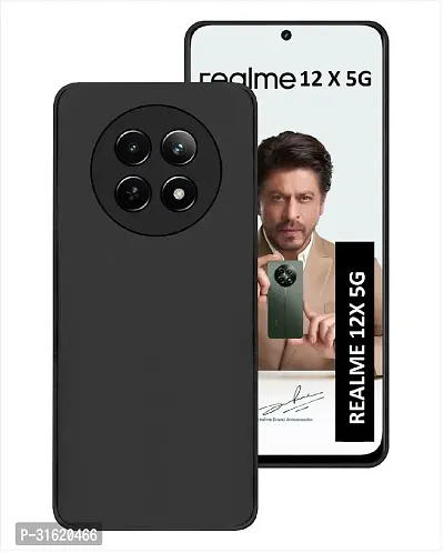 Caseline Back Cover for Realme 12X 5G Black Grip Case Silicon Pack of 1