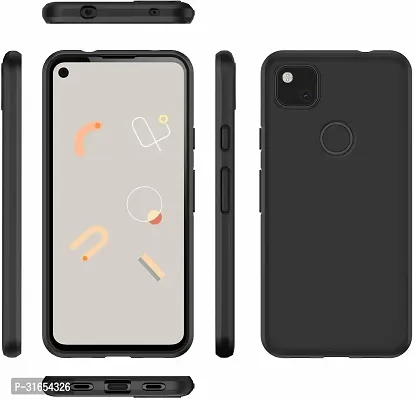 Caseline Back Cover for Google Pixel 4a Black Grip Case Silicon Pack of 1