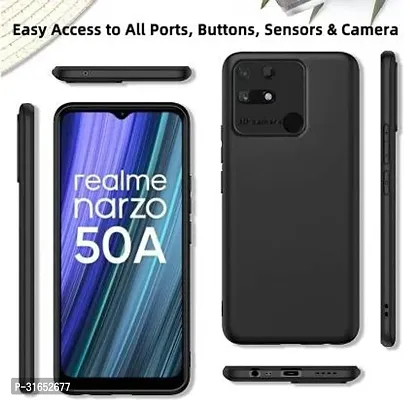 Caseline Back Cover for Realme Narzo 50A Black Grip Case Silicon Pack of 1-thumb2