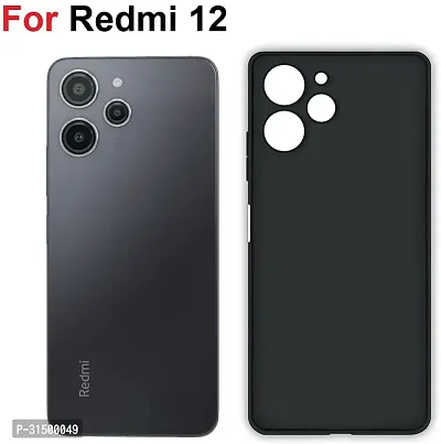 Caseline Back Cover for REDMI 12 CND Black Grip Case Silicon Pack of 1-thumb2