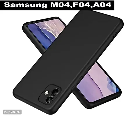 Caseline Back Cover for Samsung Galaxy M04 Samsung Galaxy F04 Samsung Galaxy A04e Black Grip Case Silicon Pack of 1-thumb0